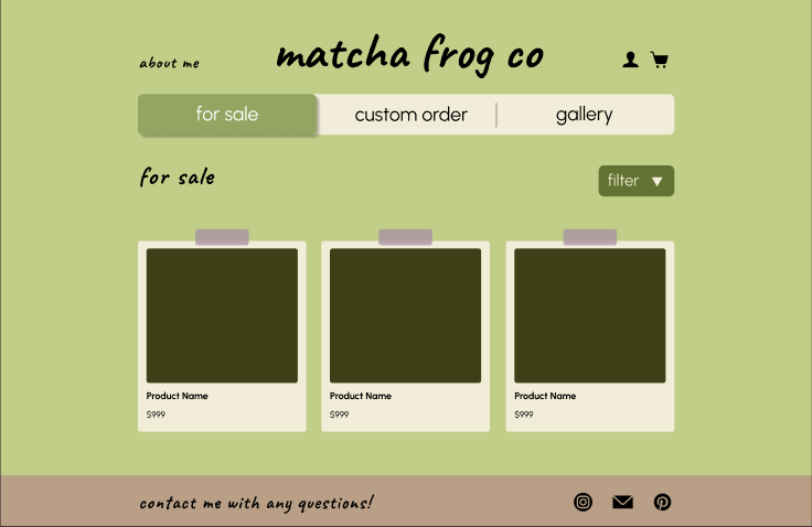 First homepage of Matcha Frog Co