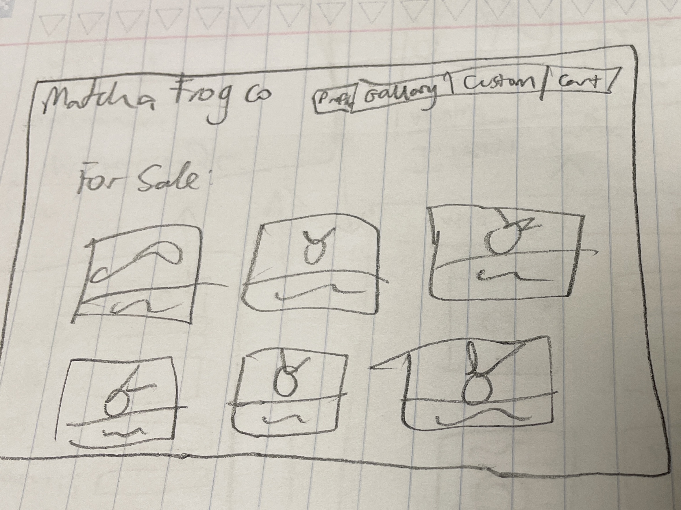 Second sketch of Matcha Frog Co
